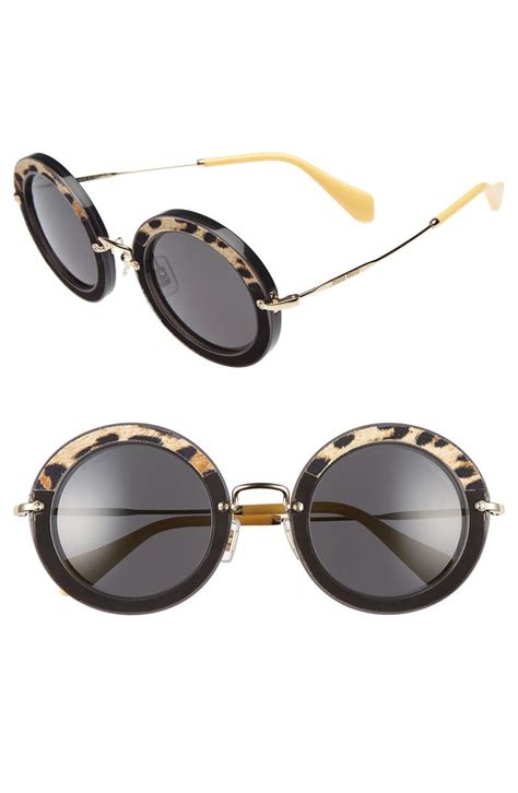 miu miu 48mm round sunglasses